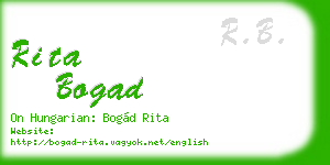 rita bogad business card